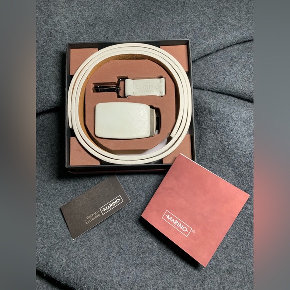 Marino Avenue White Nubuck suede adjustable belt $38 - Picture 1 of 9